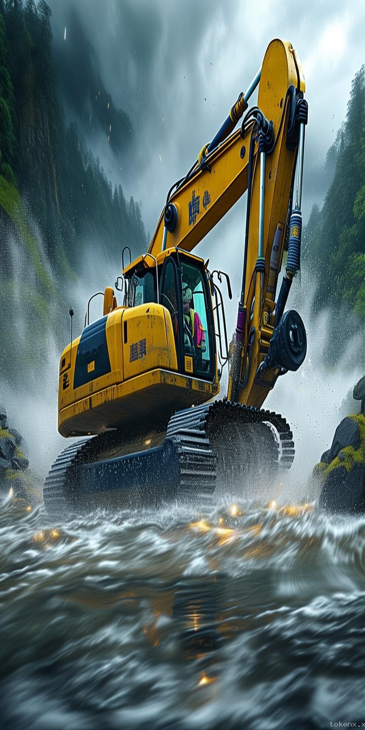 **开着挖机全国游，贵州山洪中的生死救援🚜💦**